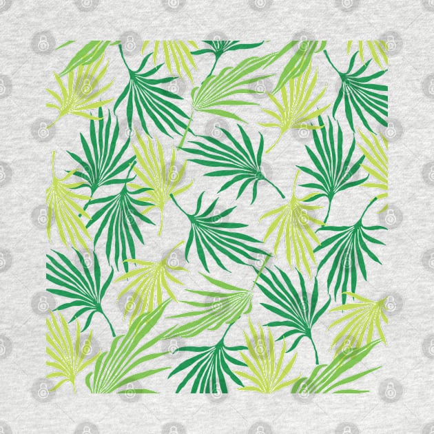 Jungle Palm Fronds In White by FruitflyPie